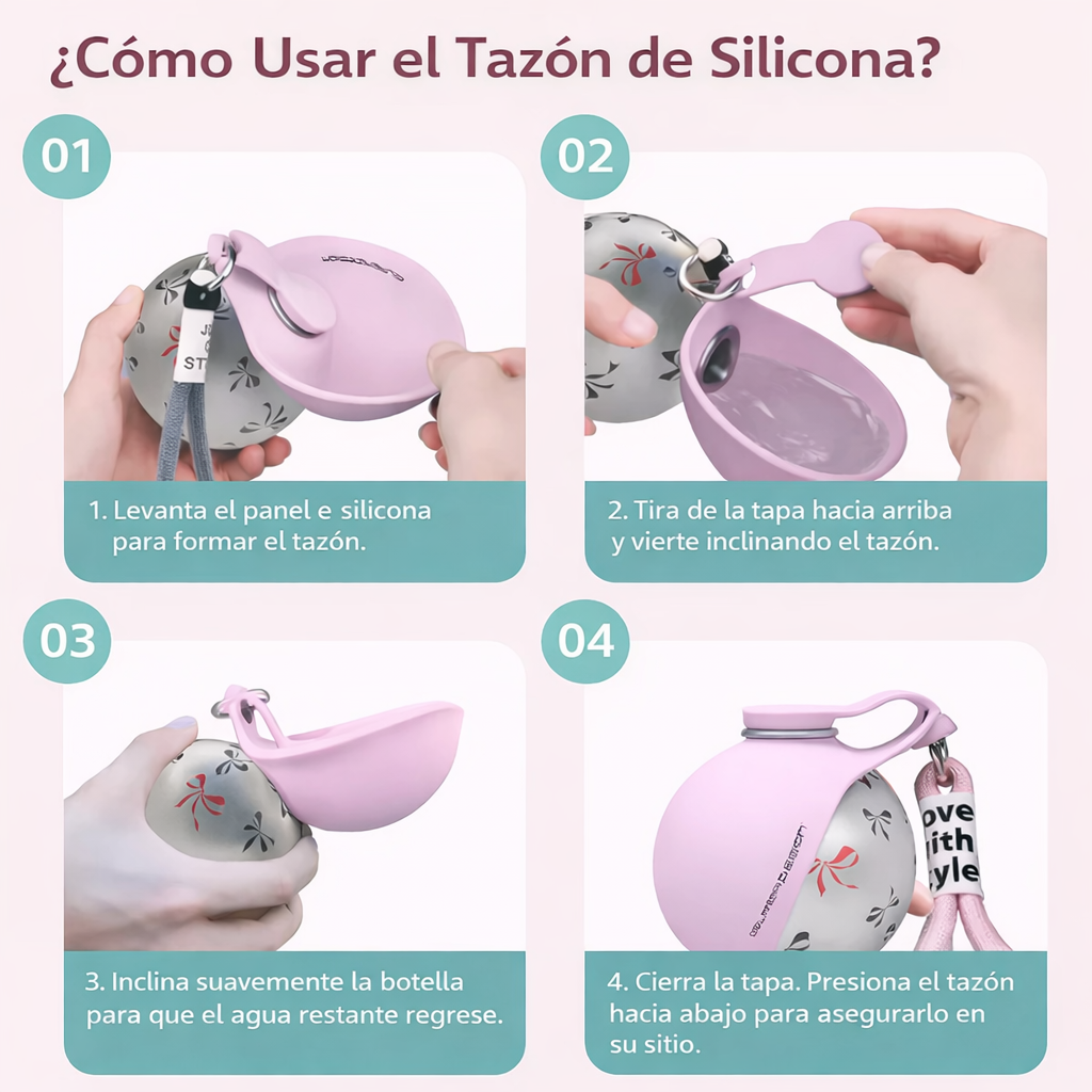 Botella de Acero Inoxidable con Tazón Integrado: Hidratación Premium para tu Mascota